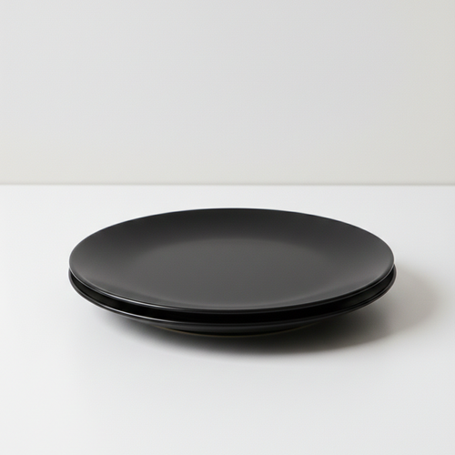 Assiette noire en mélamine 28cm incassable pour camping-car